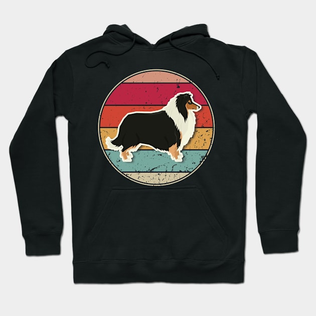 Vintage Sunset Collie Gifts  for Collie Moms, Dads & Owners Hoodie by StudioElla